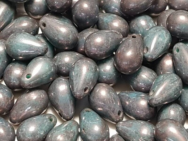05. Drops 9mm Blue Picasso 30 pcs.