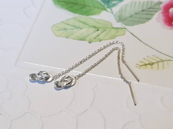 925 Sterling Silver pull-through Earrings with Sandals