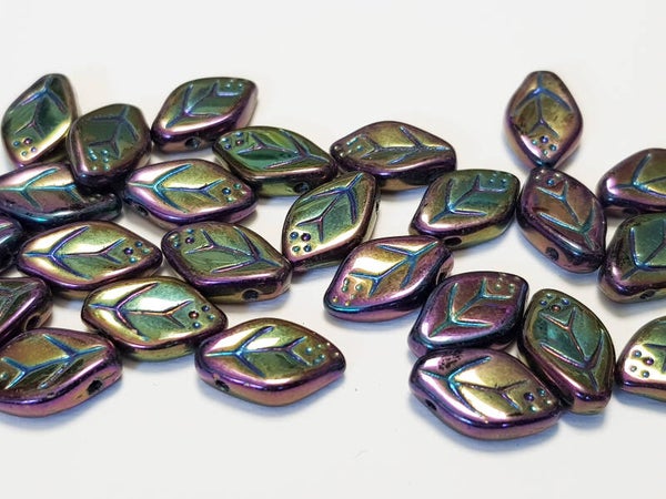 Glaskralen blaadjes Iris Purple