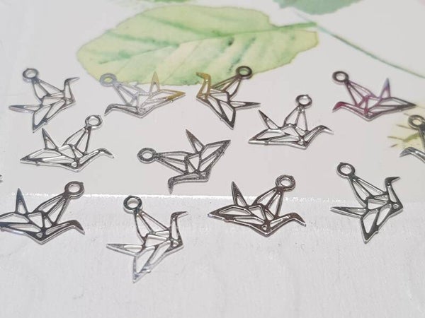Charms, Birds 10mm x 10mm ( per 6 pcs )