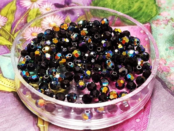 Swarovski Rond Jet AB 3mm/158 st