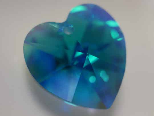 11. Swarovski Heart Blue Zircon  14mm