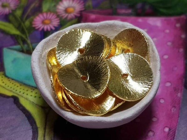 Goudkleurig schijfje rond 12mm/10st