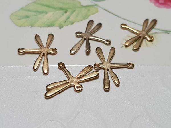 Charms, Gold Colored Dragonfly 1.50cm x 2cm