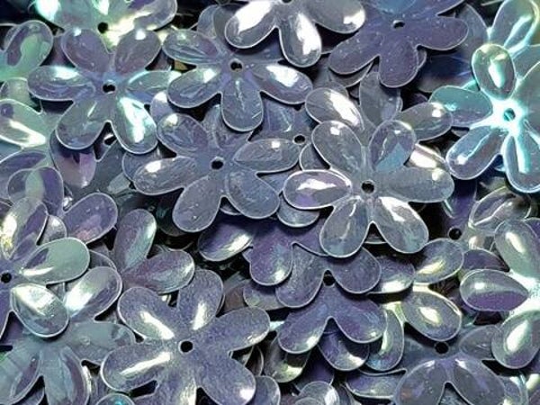 Pailletten bloemen 15mm Paars AB