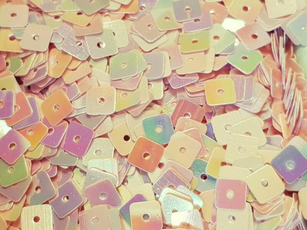 Pailletten vierkant 5mm Roze AB  4gr