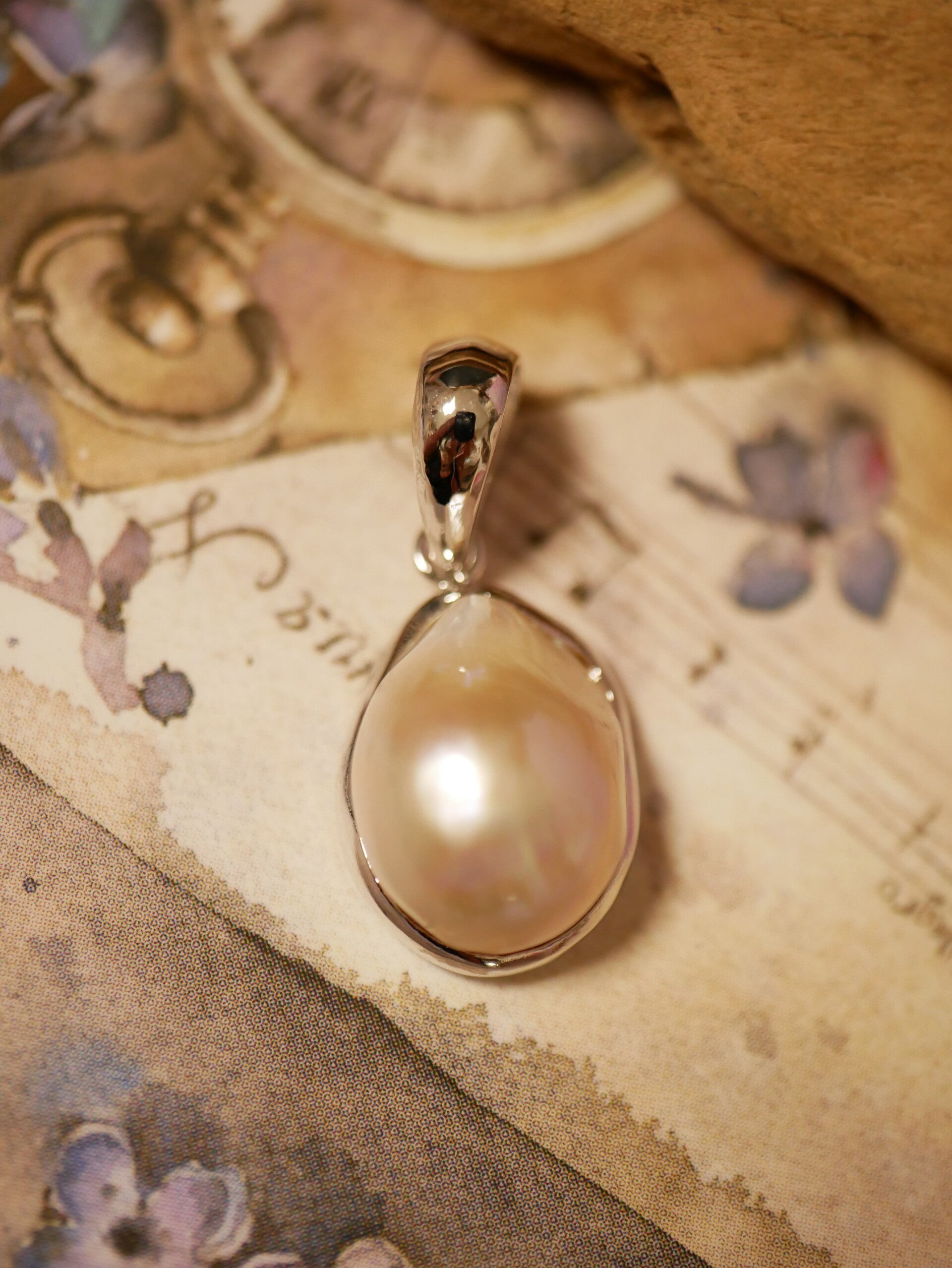 Echt zilver hanger met zoetwaterparel /04