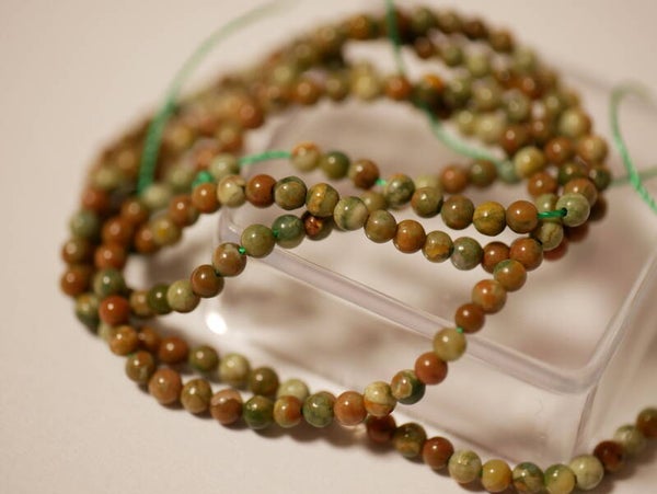 Natural stones 2 mm round/ Agate green 701