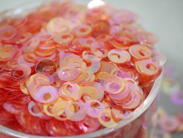 Sequins round 8mm / TR Salmon pink AB #27