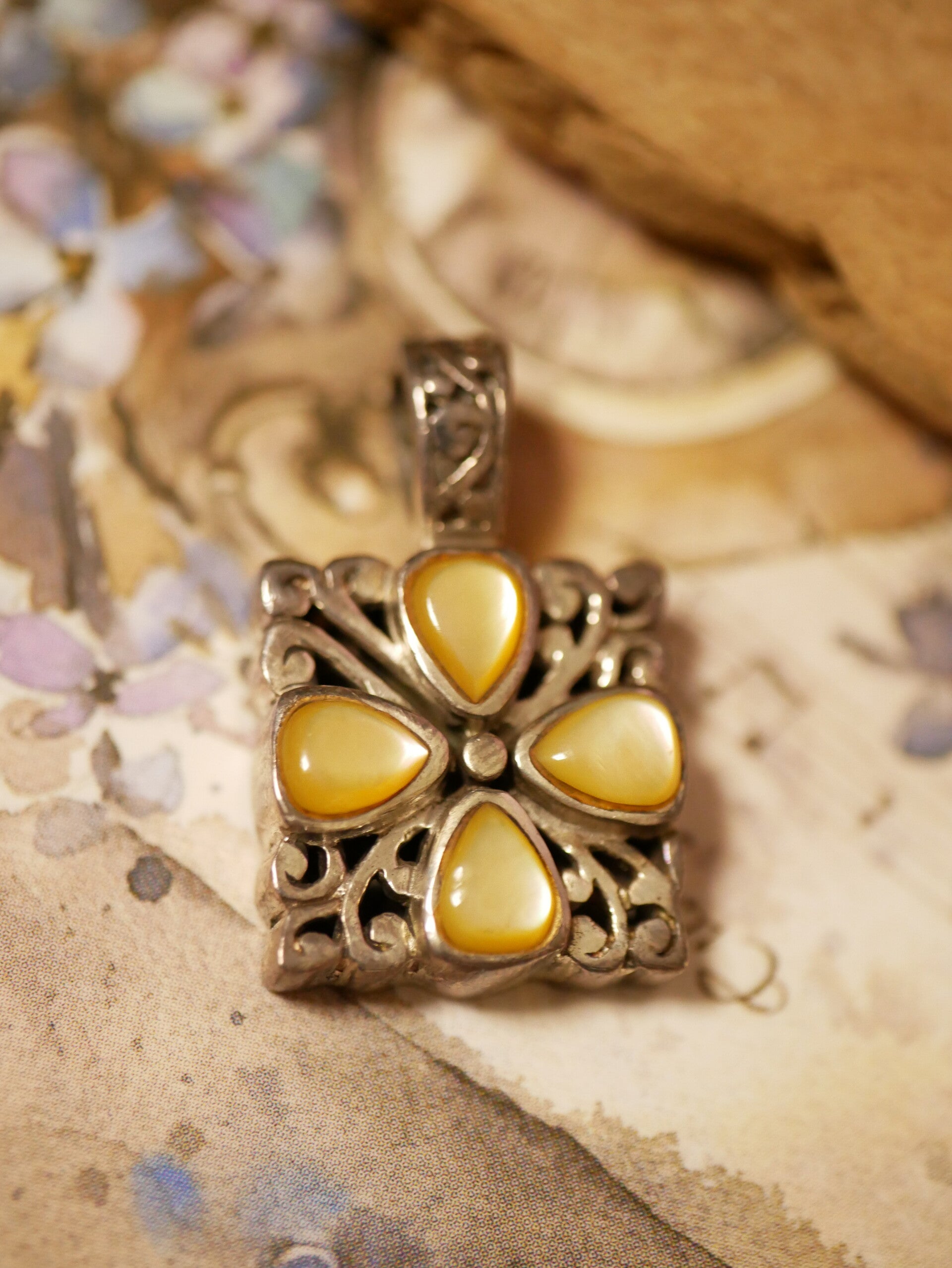 Echt zilver hanger /0003 geel