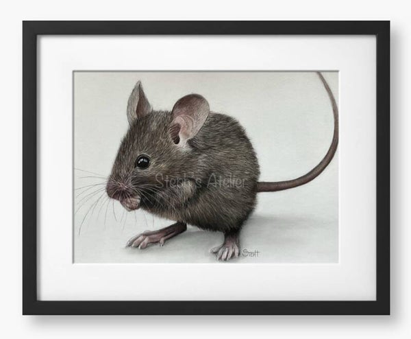 Ingelijste afbeelding “Miekie de muis” met passe-partout