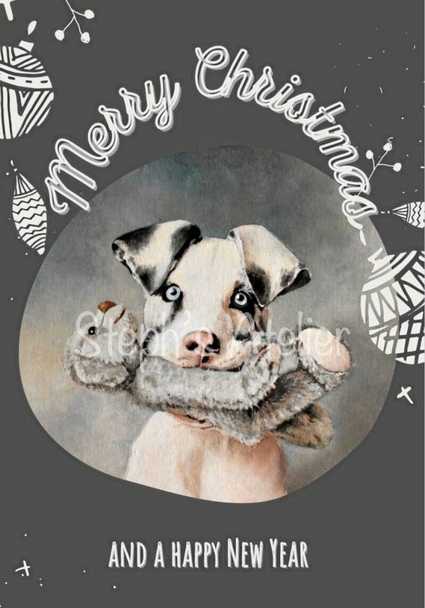 Kerstkaart wie wil er meespelen klein formaat A6