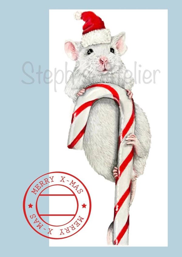 Christmas card Mouse size A6