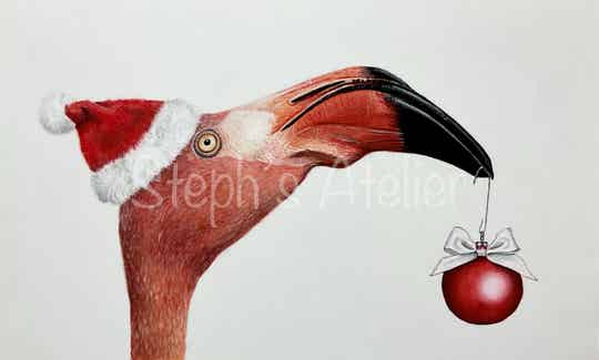 Christmas flamingo  /  Kerstflamingo