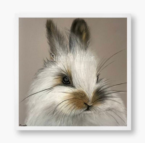 Ingelijste afbeelding “Konijntje 2” zonder passe-partout