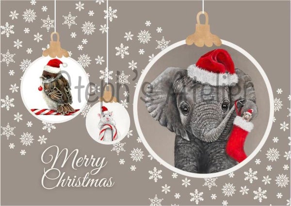 Christmas card 3 friends   size A5