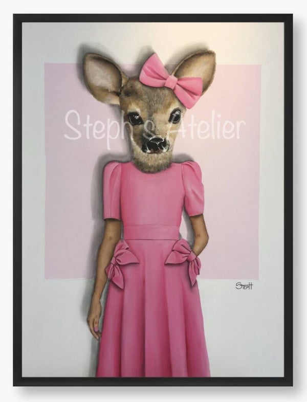 Ingelijste afbeelding “Miss Bambina” zonder passe-partout