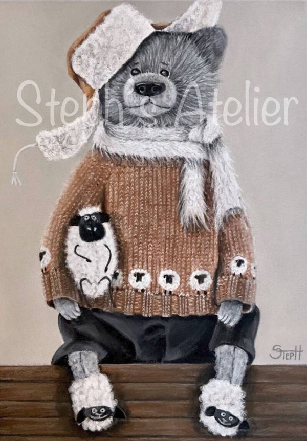 Canvas “Winterbeertje”