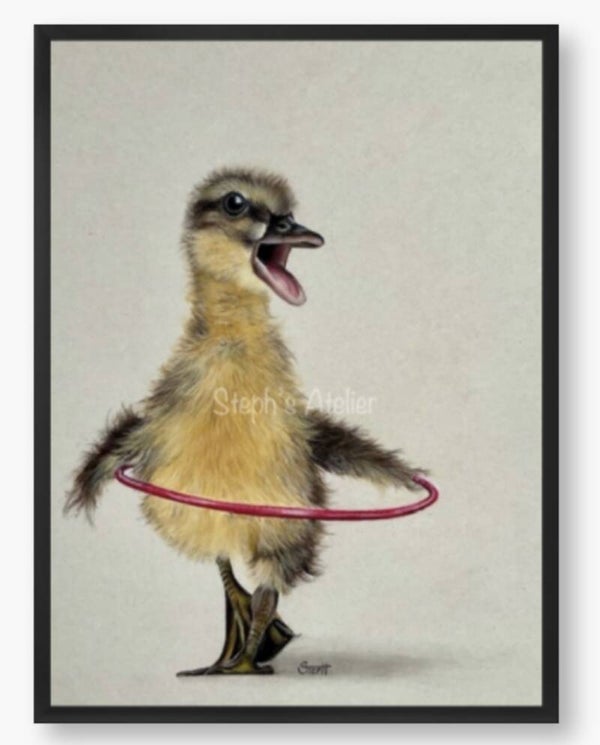 Ingelijste afbeelding “Let’s houlahoup” zonder passe-partout