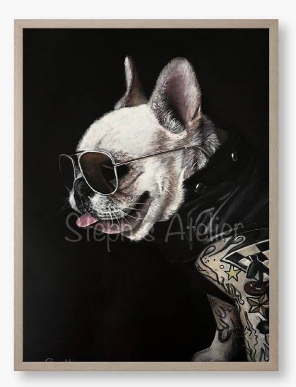 Ingelijste afbeelding “Stoere jongen” zonder passe-partout