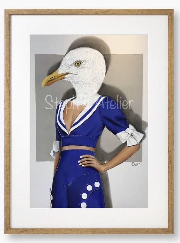 Ingelijste afbeelding “Gullina” met passe-partout