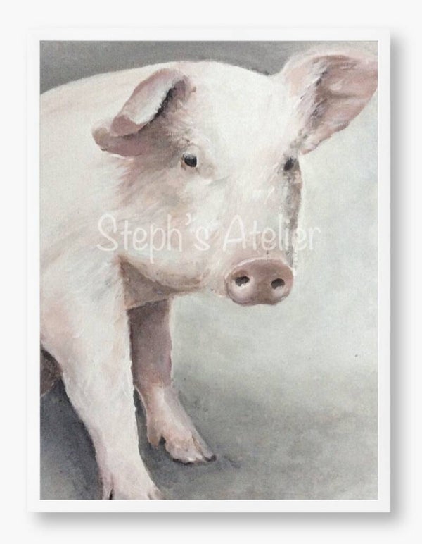 Ingelijste afbeelding “Varkentje” zonder passe-partout