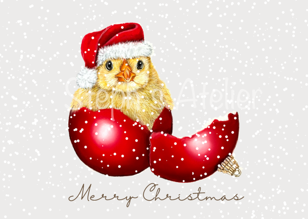 Christmas card chick  size A6
