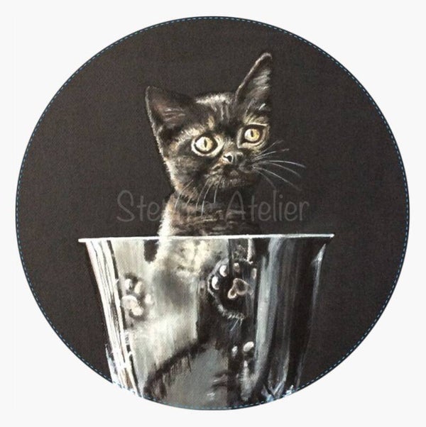 Muurcirkel Poes in een glas