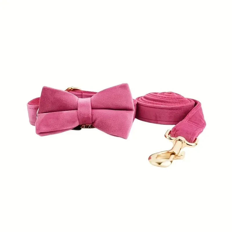 Fuchsia fluwelen halsbandset