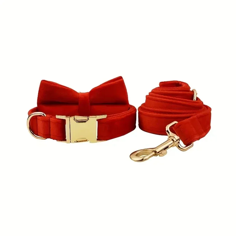 Rode fluwelen halsbandset