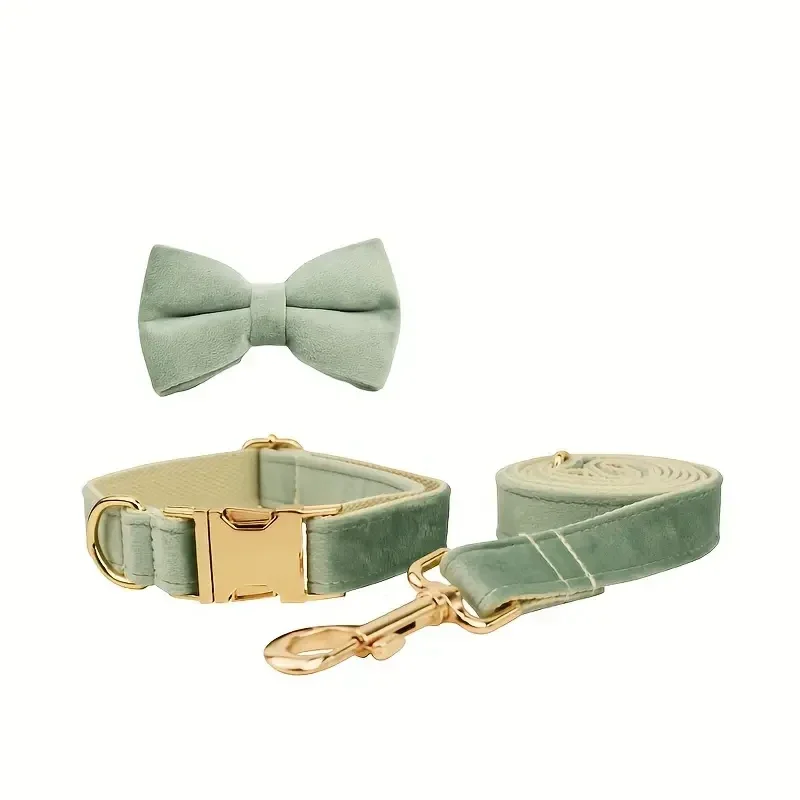 Mintgroene fluwelen halsbandset