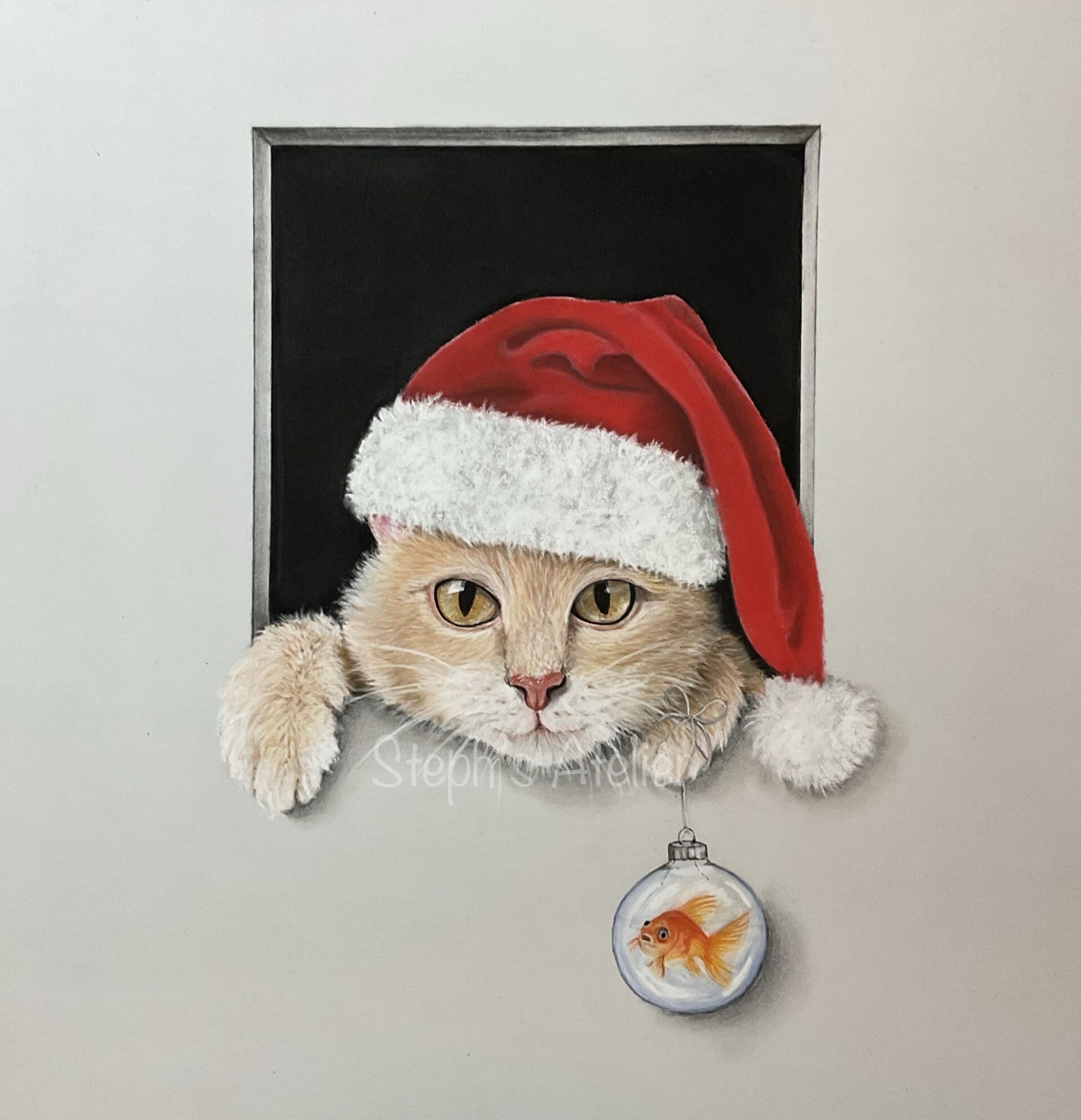 Christmas cat and friend  /  Kerstpoes en vriend