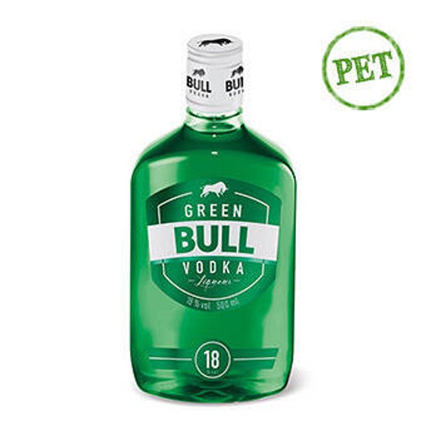Green Bull Vodka Liqueur PET 500ml | 18% vol. | Ve : 6 x 9.75 CHF