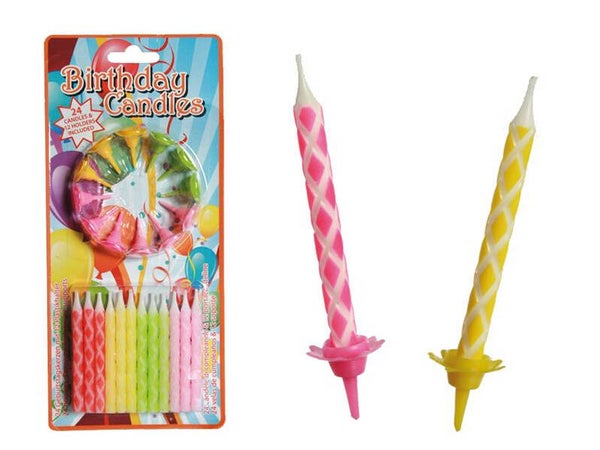 24 Geburtstagskerzen mit 12 Plastikhaltern Ve: 10 x 1.29 CHF