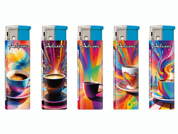 Elektrofeuerzeuge "COFFEE", 5-fach sortiert Ve : 50 x 0.45 CHF