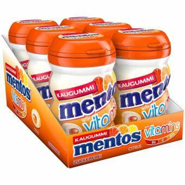 mentos Vitamins Kaugummi Citrus zuckerfrei 32er Ve: 6 x 3.50 CHF