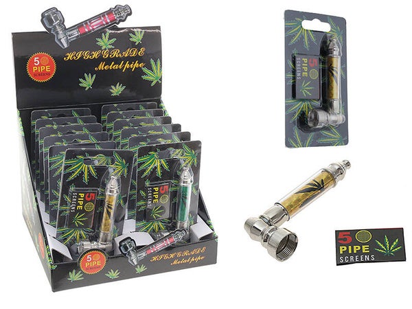 Metallpfeife "Weed" mit Sieben;Länge 8,5 cm; Ve : 12 x 1.89 CHF