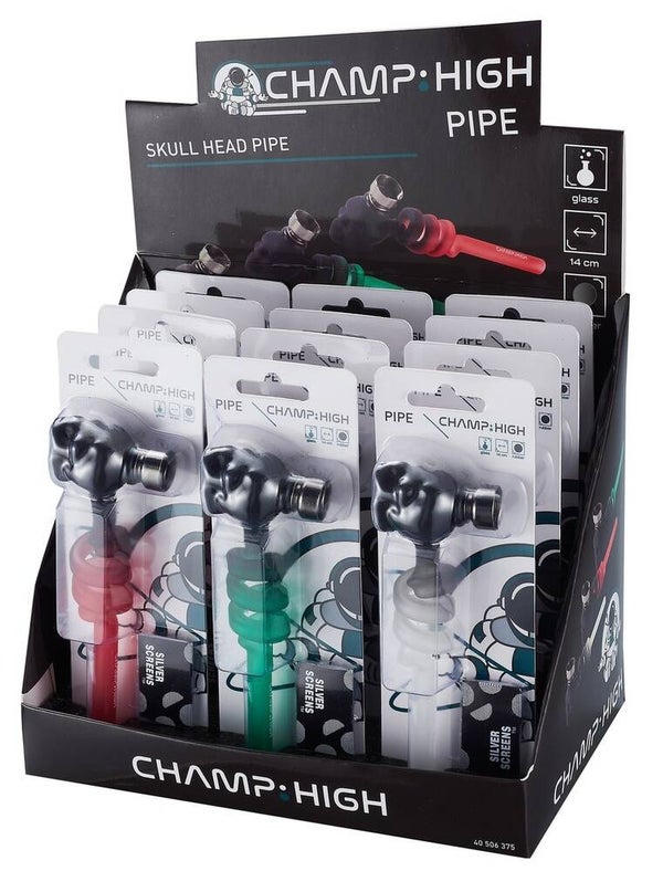 Glaspfeife mit Totenkopf 14 cm Ve: 12 x 2.99 CHF