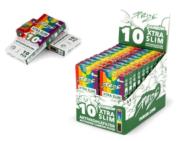 PURIZE "10 Purize" Rainbow;Pack á 10 Filter; Xtra Slim Size; Aktivkohlefilter Ve :20 x 1.99 CHF