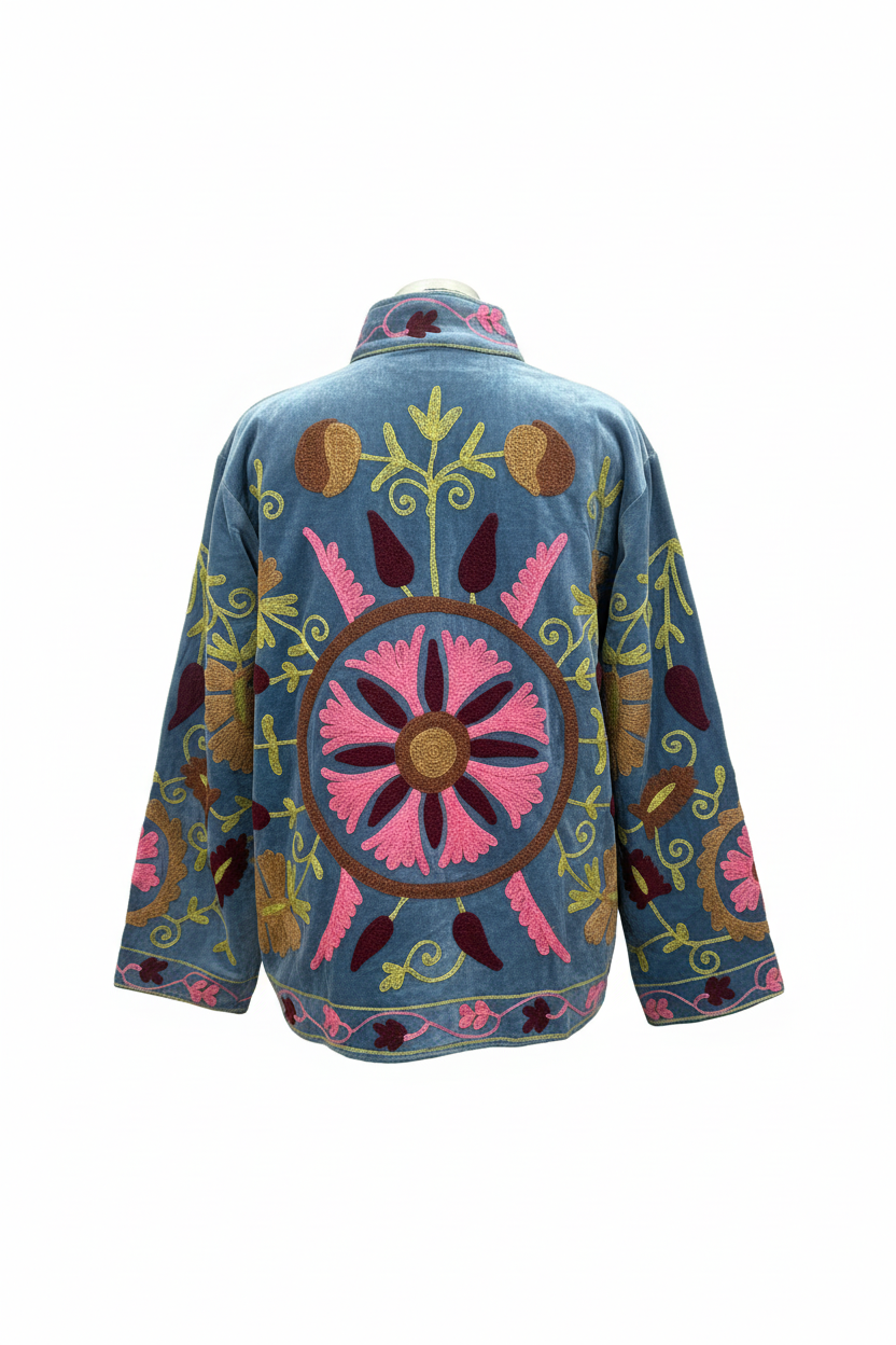 Velvet Indian jacket (blauw)