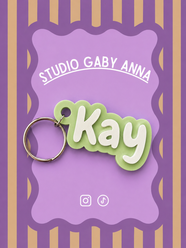 Naam sleutelhanger Wavy