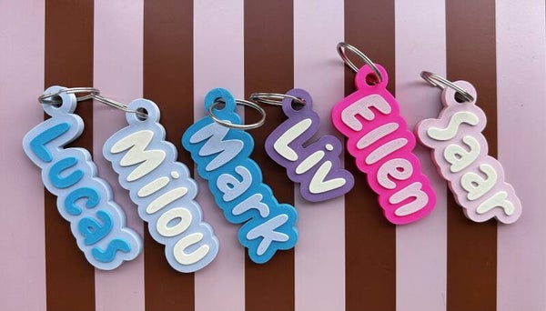 Naam sleutelhanger kleur