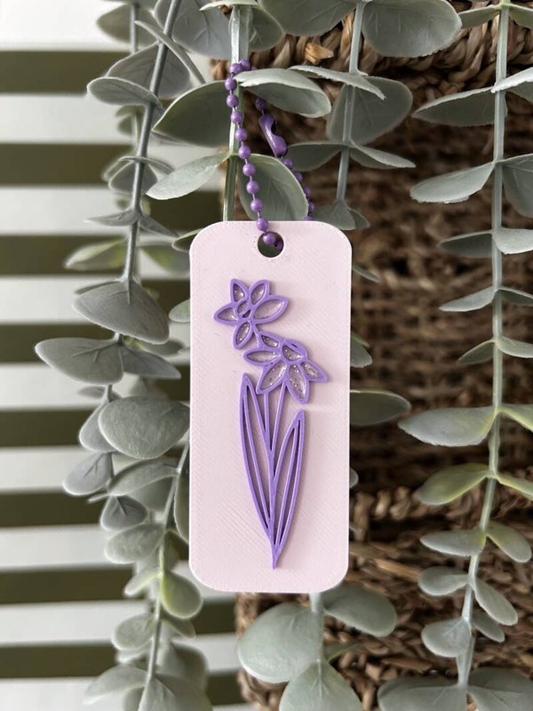 Geboortebloem sleutelhanger