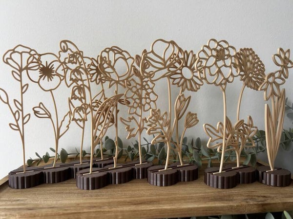 3D geprinte geboortebloem (zonder houder)