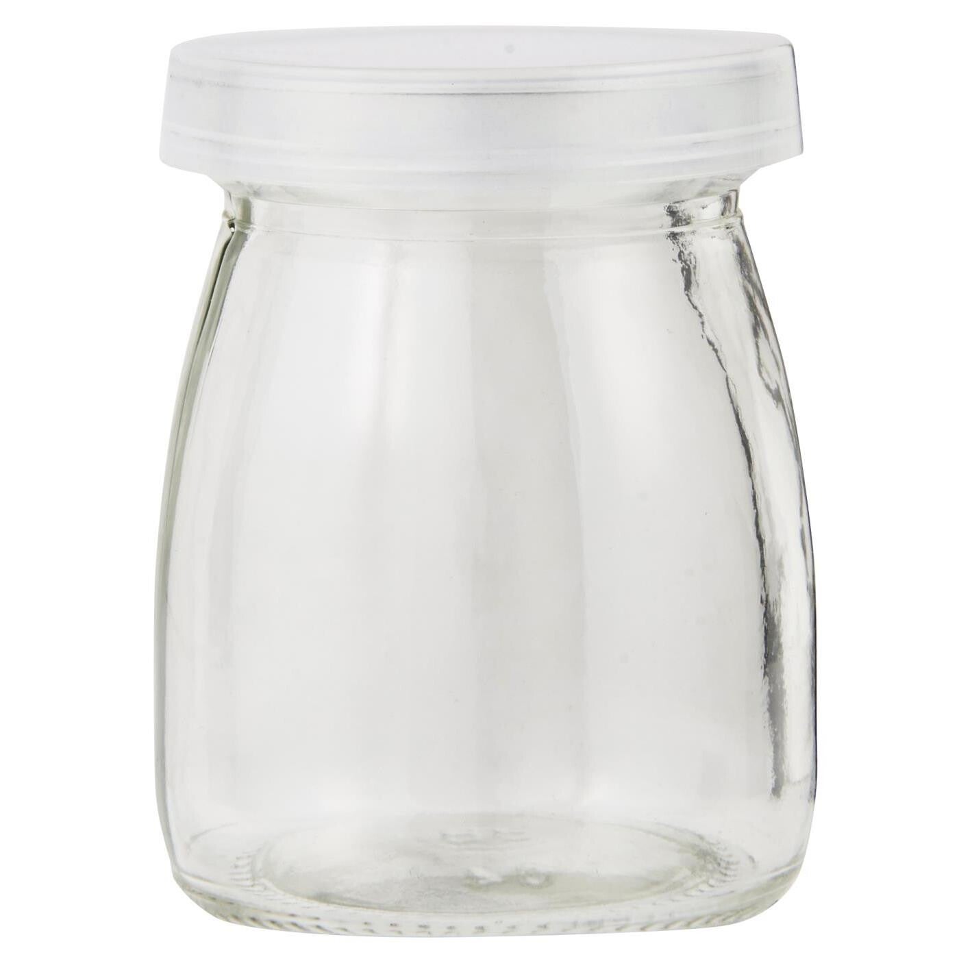 Glas mit Plastikdeckel 100ml