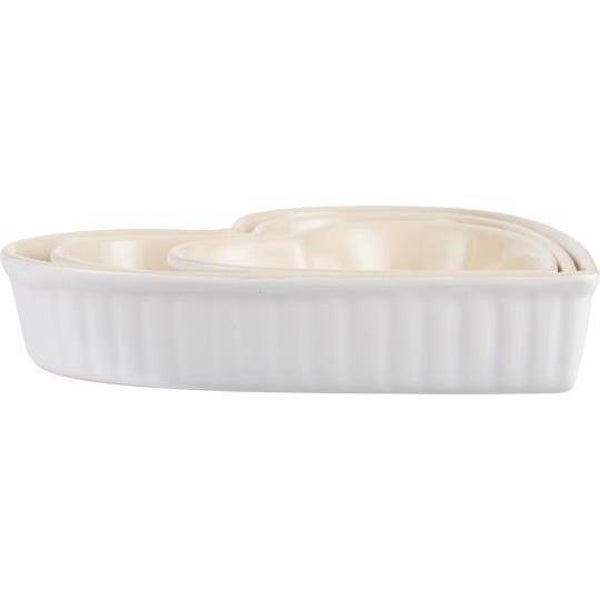 Herz Schalensatz 3er Set Mynte Pure White