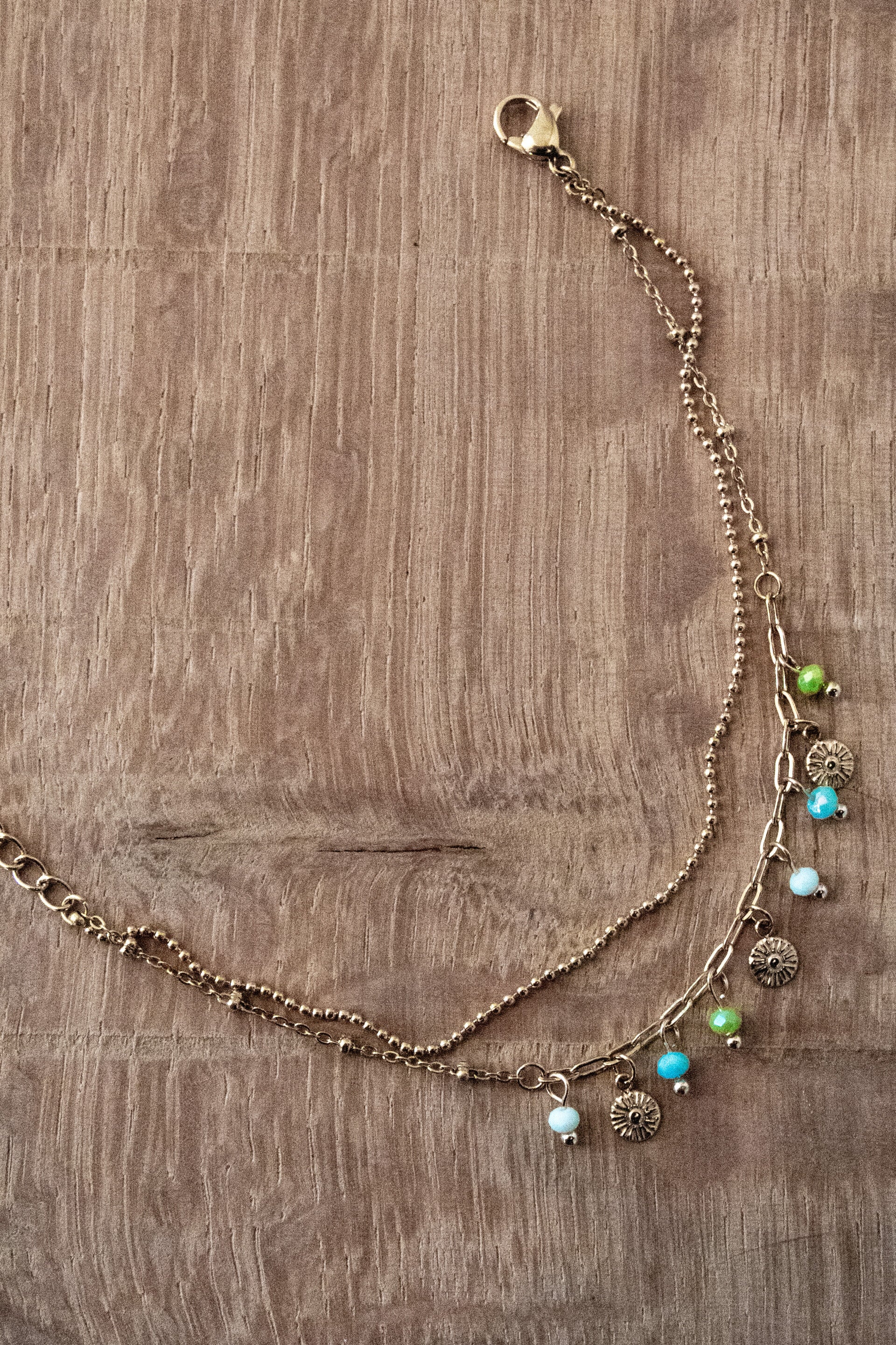 Double bracelet blue/green