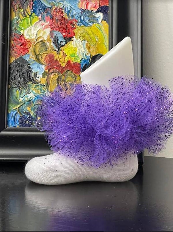 Aniya Rose Purple Essence Shimmer Tutu Socks