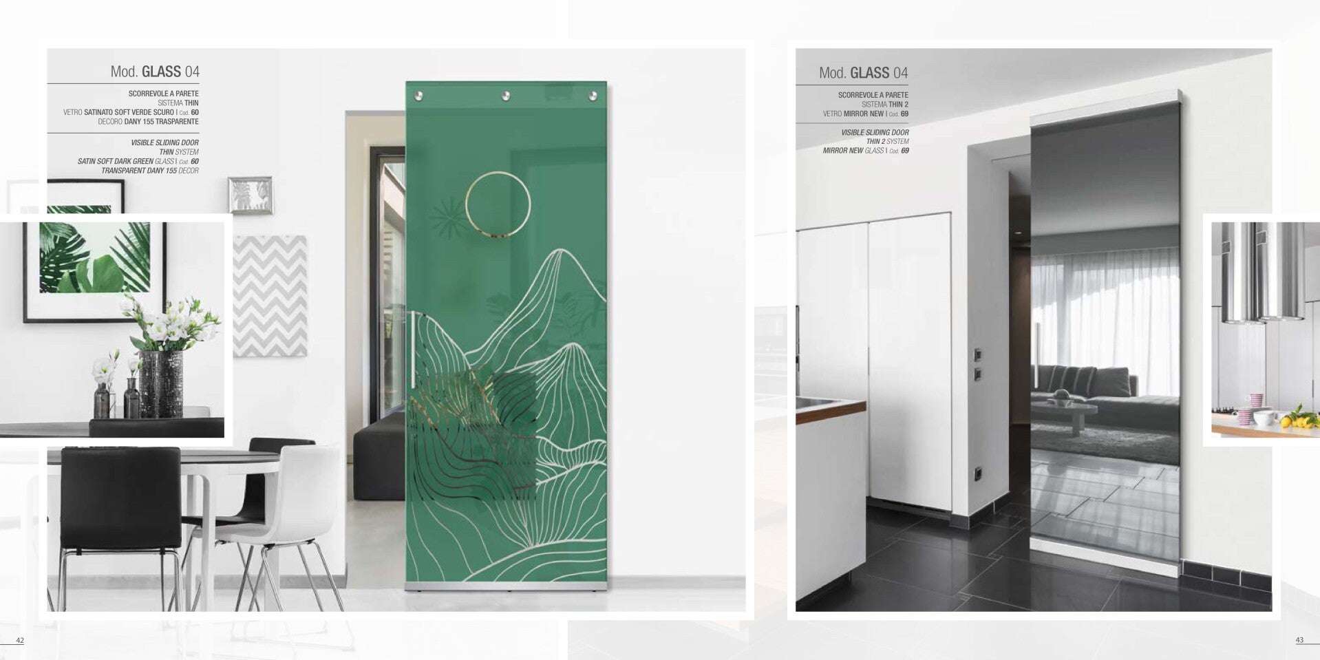 alt="Porta scorrevole in vetro trasparente per ambienti open space"