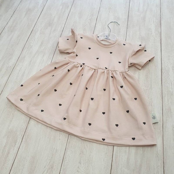 Rosa Sommerkleid mit Herzen Gr. 80
